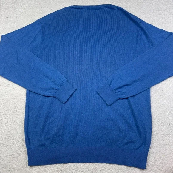 Zegna Sport Blue Cotton Cashmere Crewneck Sweater Men's Size Large (44)